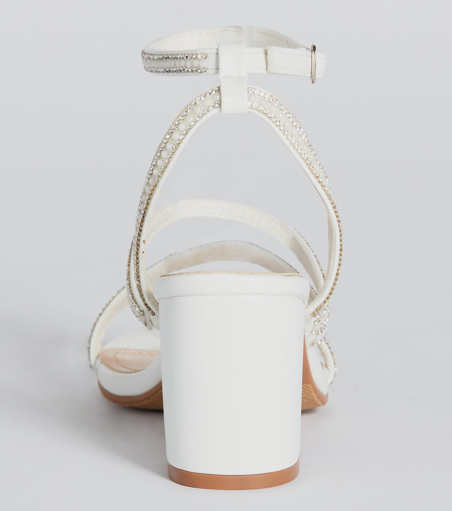 Sparkle With Flair Rhinestone Faux Pearl Heels - Image 4