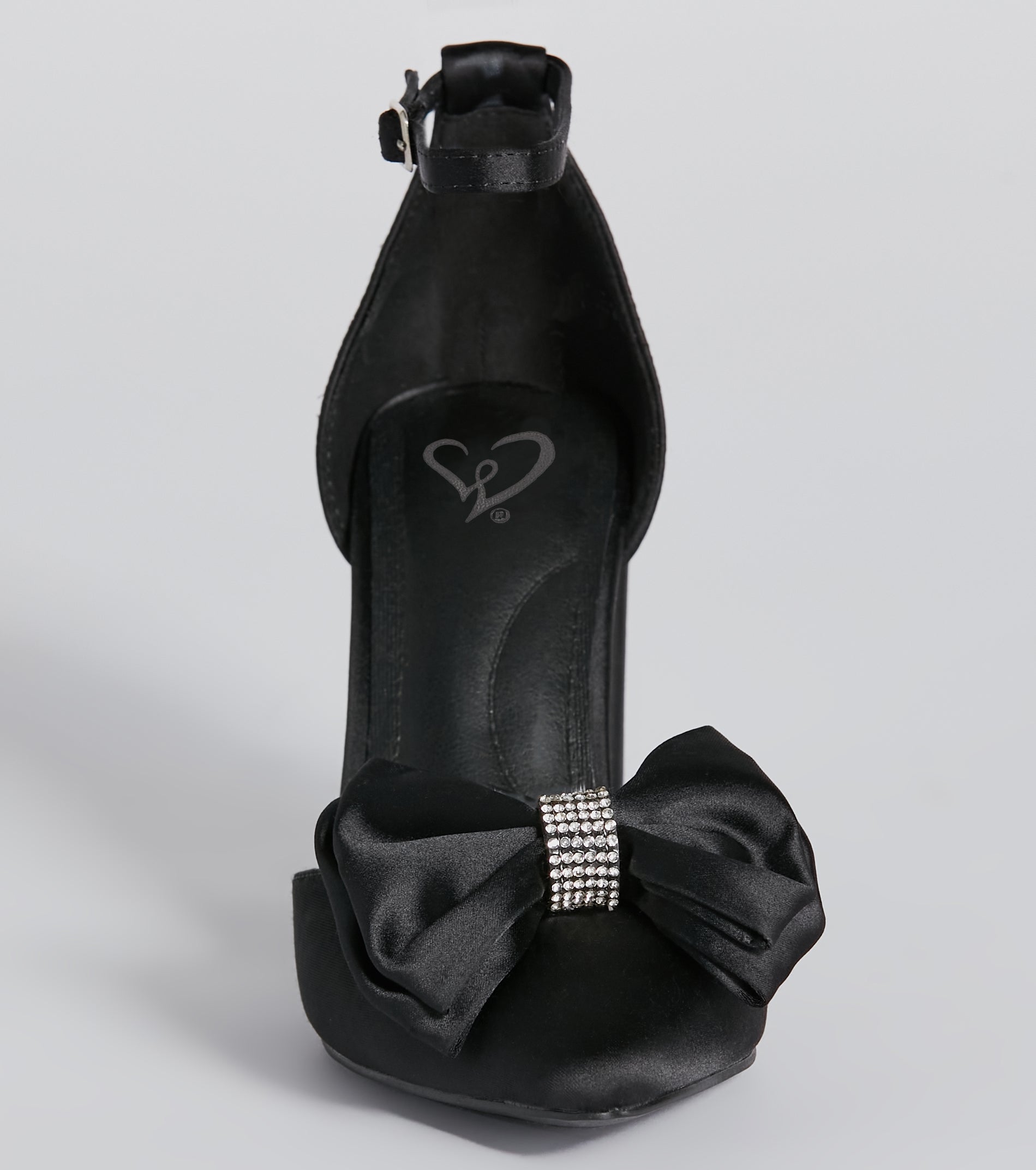 Statement Making Satin Bow Block Heel Pumps - Image 3