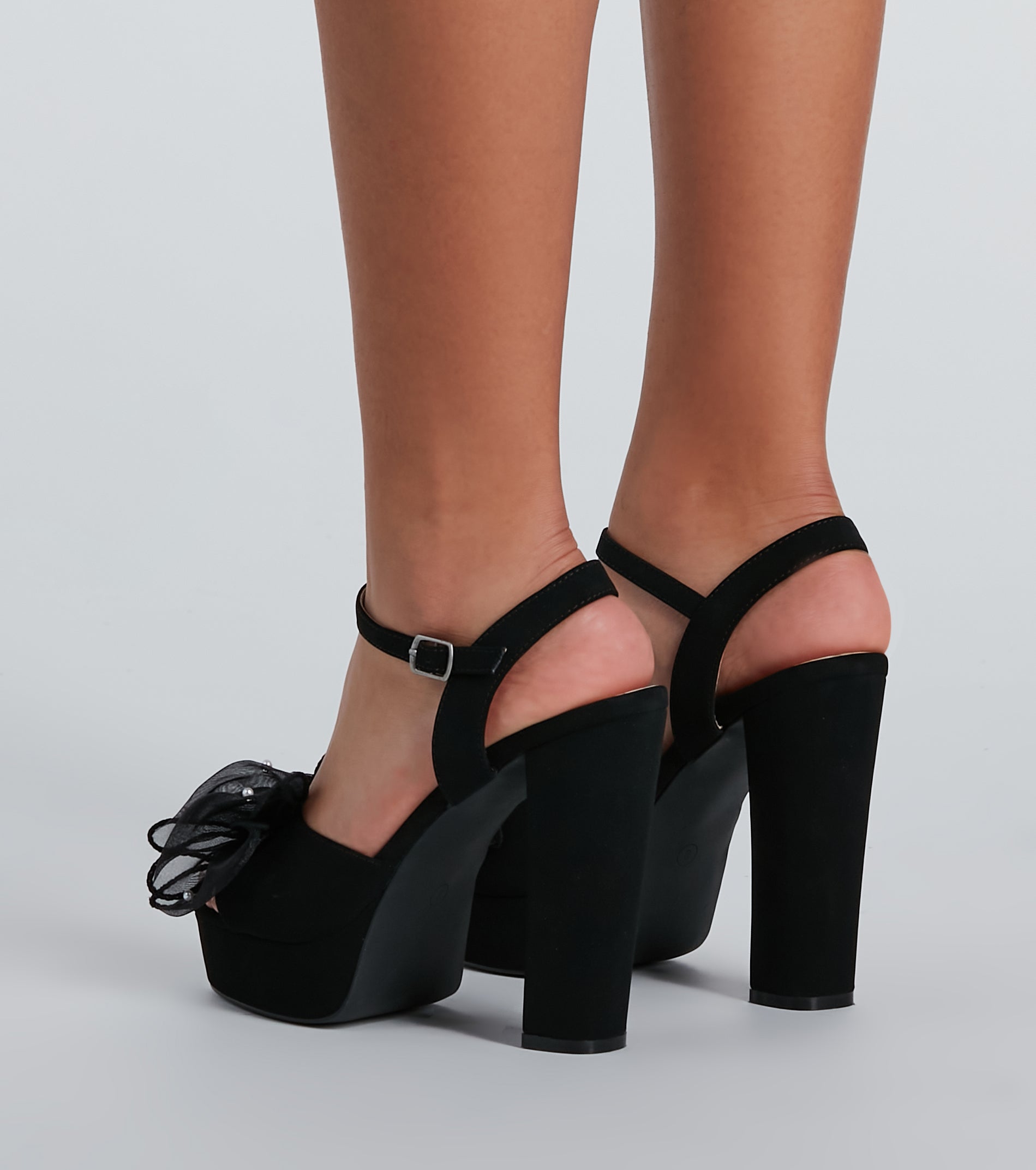 Perfect Present Bow Platform Block Heels - Image 4