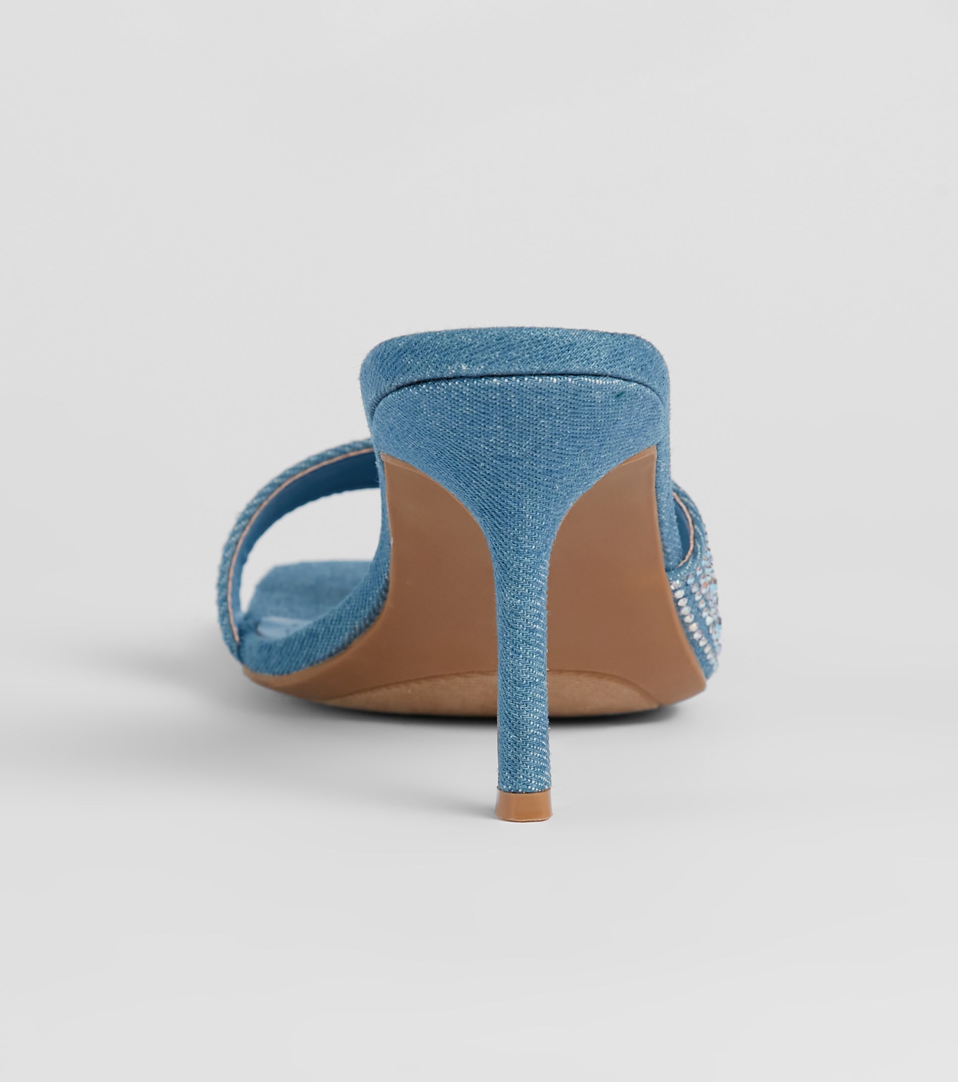 Such A Treat Denim Rhinestone Stiletto Mules - Image 4