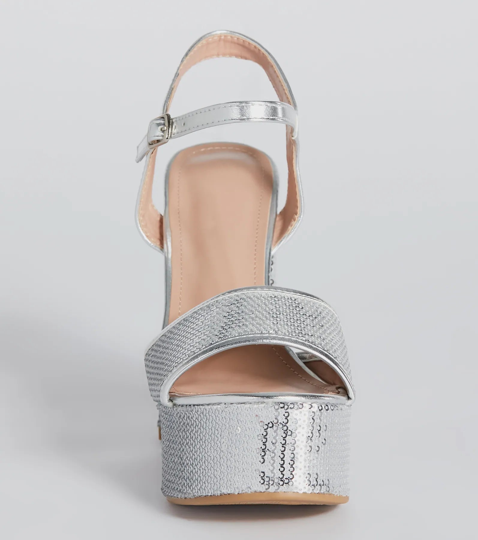 Sparkly Struts Sequin Platform Block Heels - Image 3