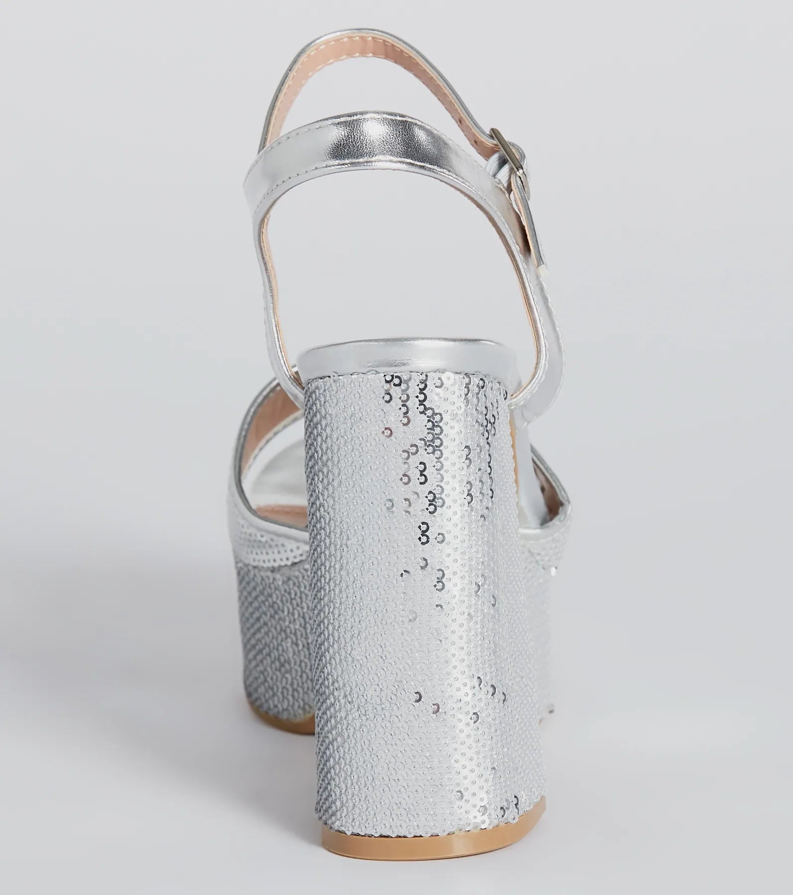 Sparkly Struts Sequin Platform Block Heels - Image 4