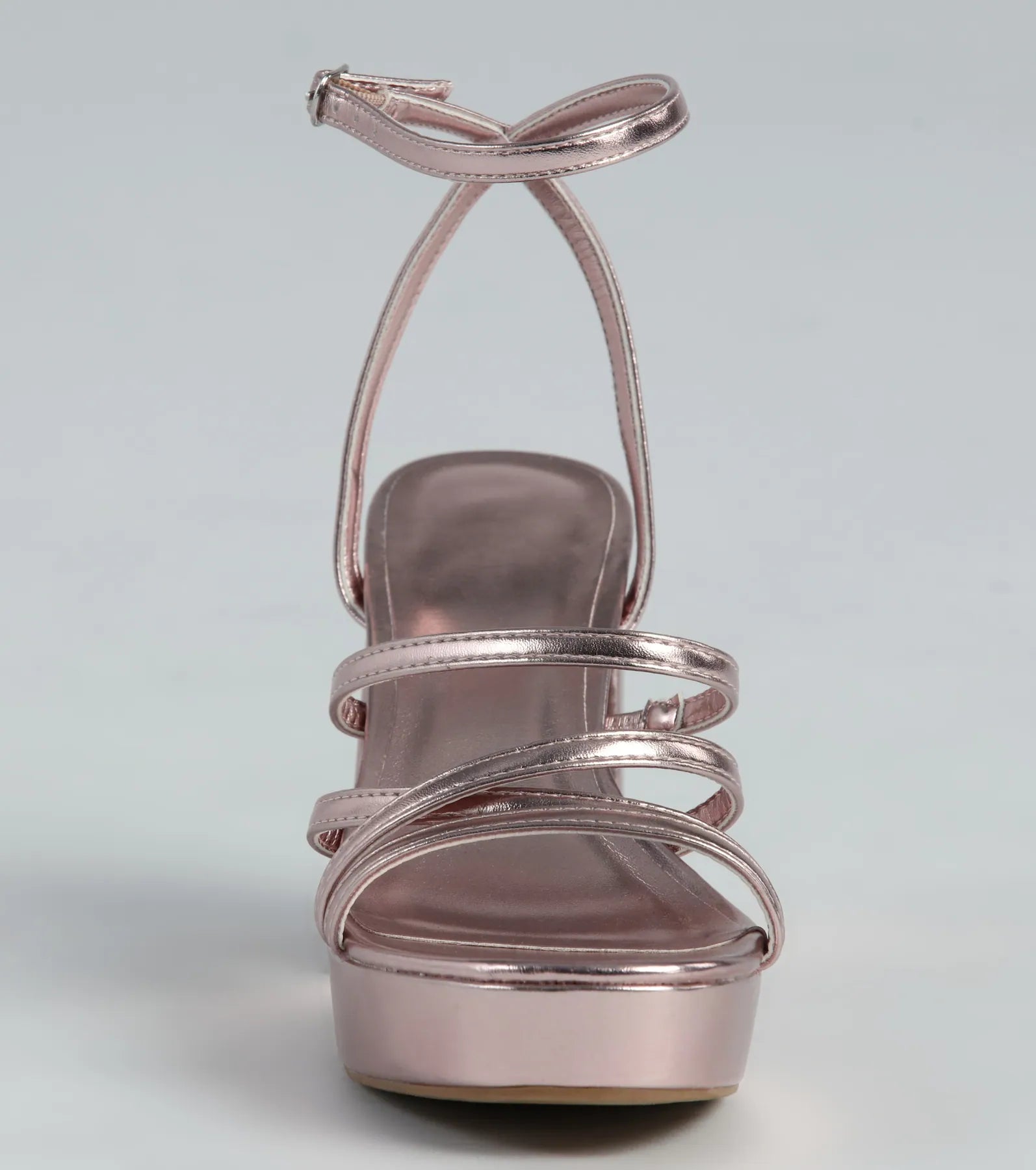 All My Shine Metallic Strappy Platform Heels - Image 11