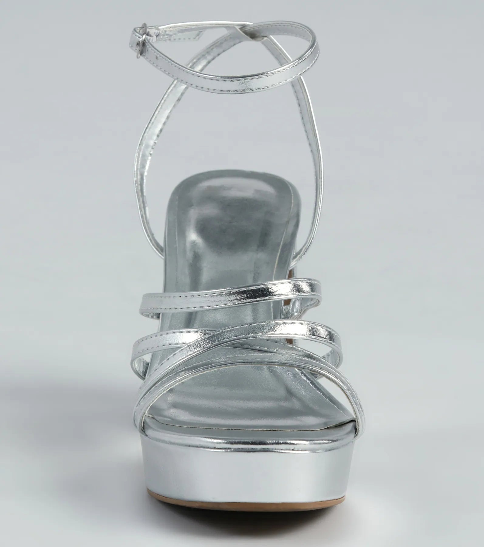 All My Shine Metallic Strappy Platform Heels - Image 7