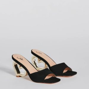 Desires Of The Heart Heel Nubuck Mules