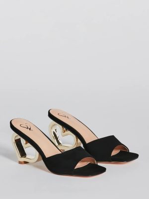 Desires Of The Heart Heel Nubuck Mules