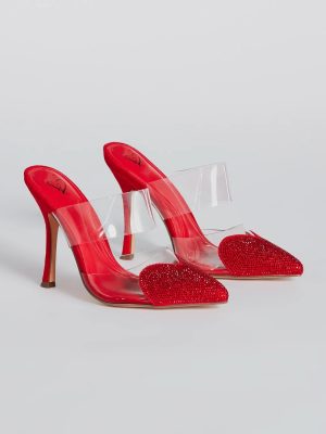 Glam Cutie Rhinestone Heart Stiletto Pumps