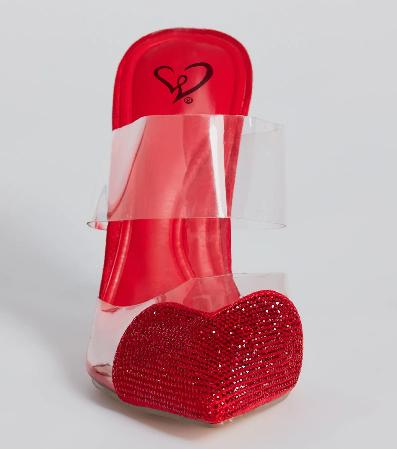 Glam Cutie Rhinestone Heart Stiletto Pumps - Image 2