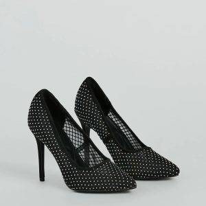 What A Catch Rhinestone Fishnet Stiletto Pumps