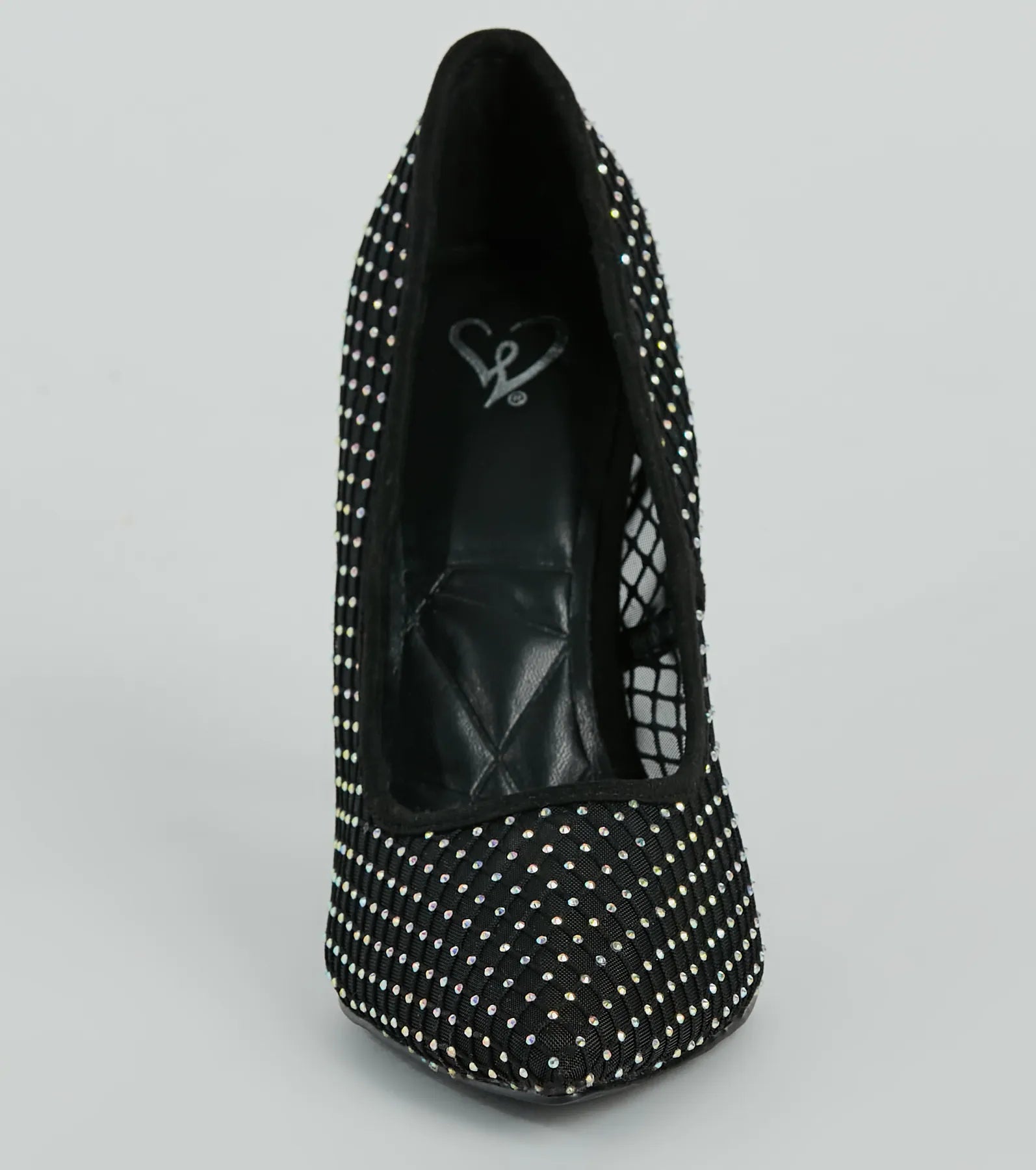 What A Catch Rhinestone Fishnet Stiletto Pumps - Image 3