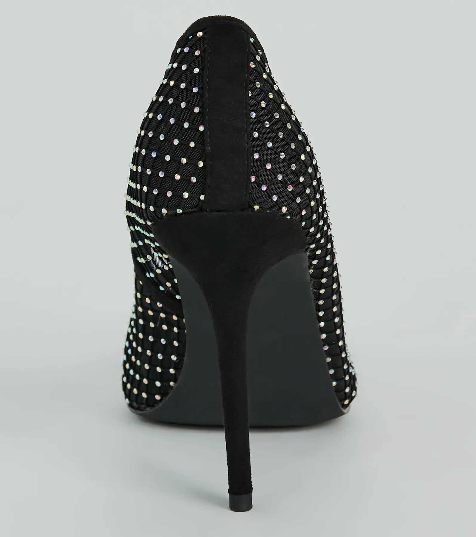 What A Catch Rhinestone Fishnet Stiletto Pumps - Image 4