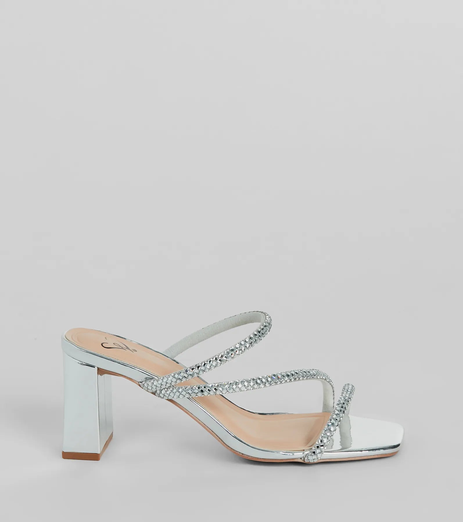 Season To Shine Metallic Rhinestone Mules - Image 2