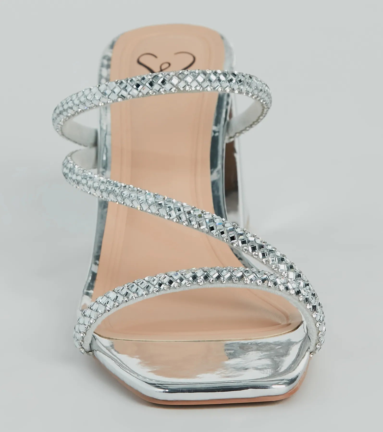 Season To Shine Metallic Rhinestone Mules - Image 3