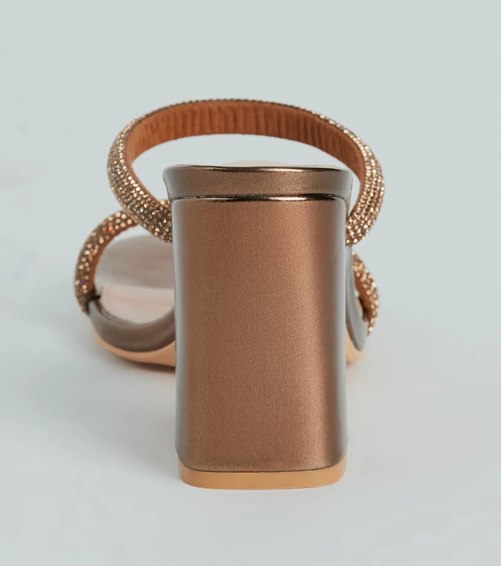 Fine Dime Rhinestone Strap Block Heel Mules - Image 4