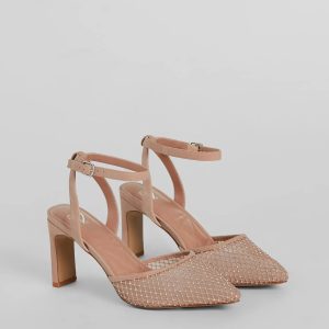 Wrapped In Shine Fishnet Rhinestone Heels