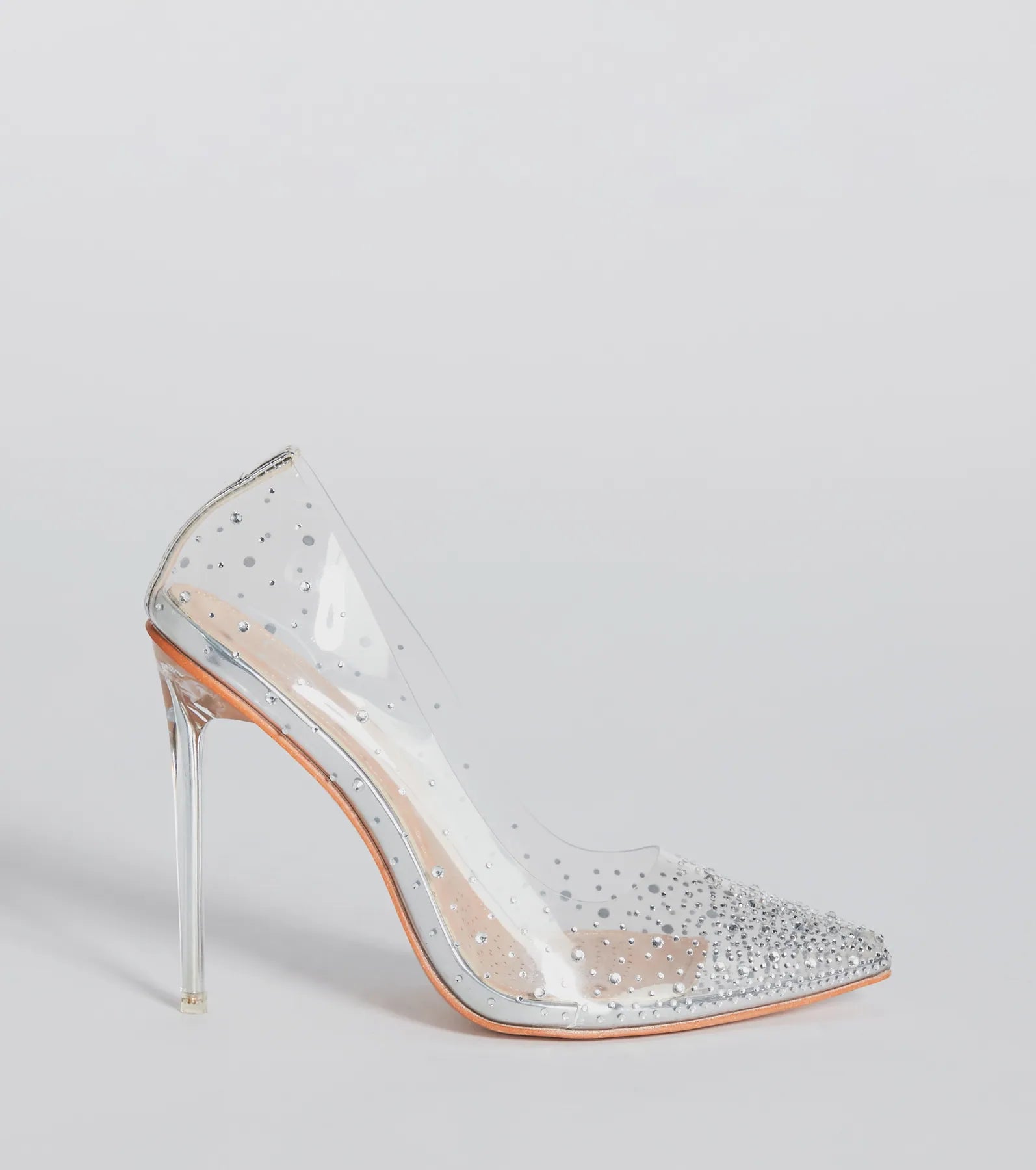 Fairly Glam Clear Rhinestone Stiletto Pumps - Image 2