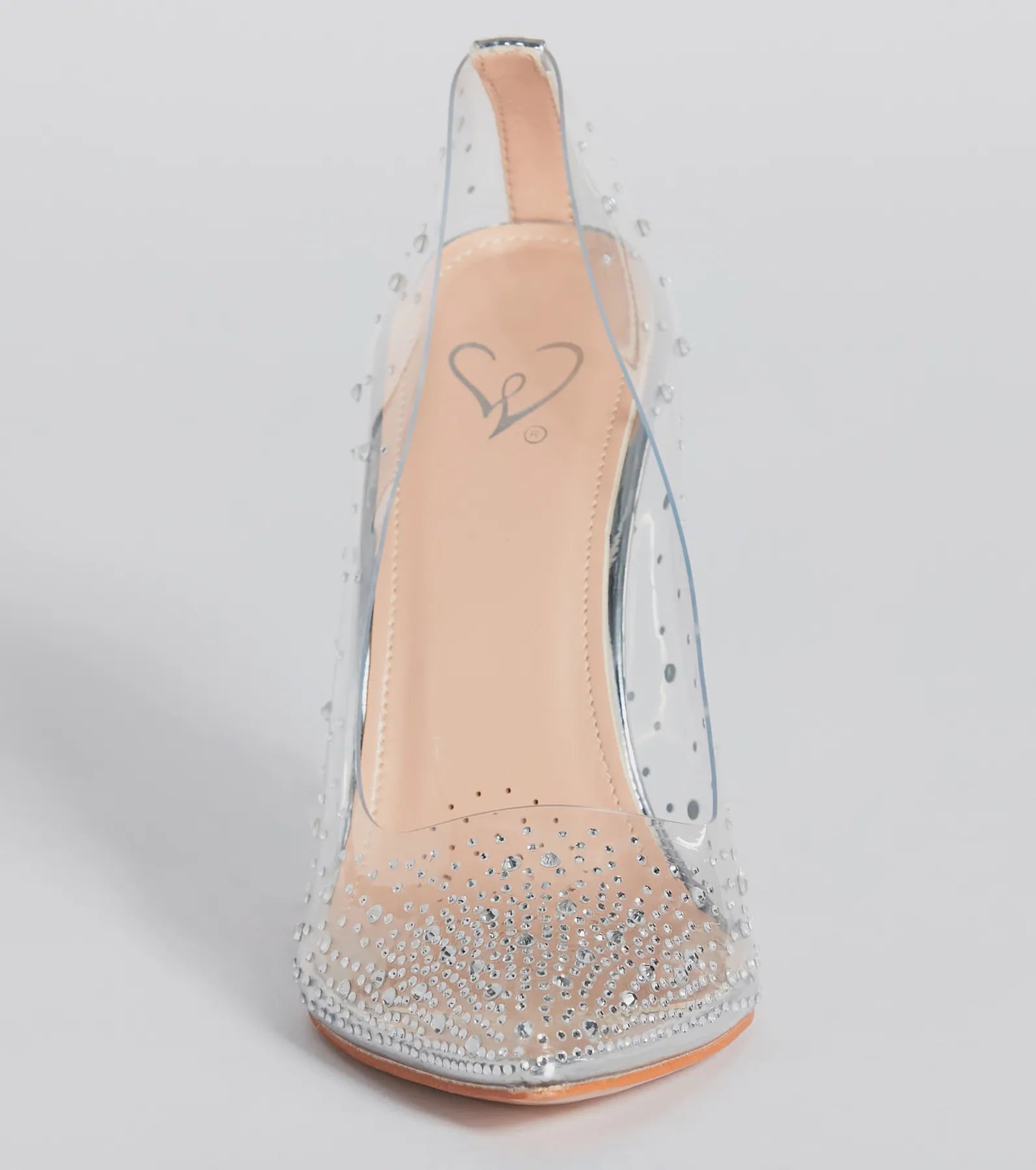 Fairly Glam Clear Rhinestone Stiletto Pumps - Image 3