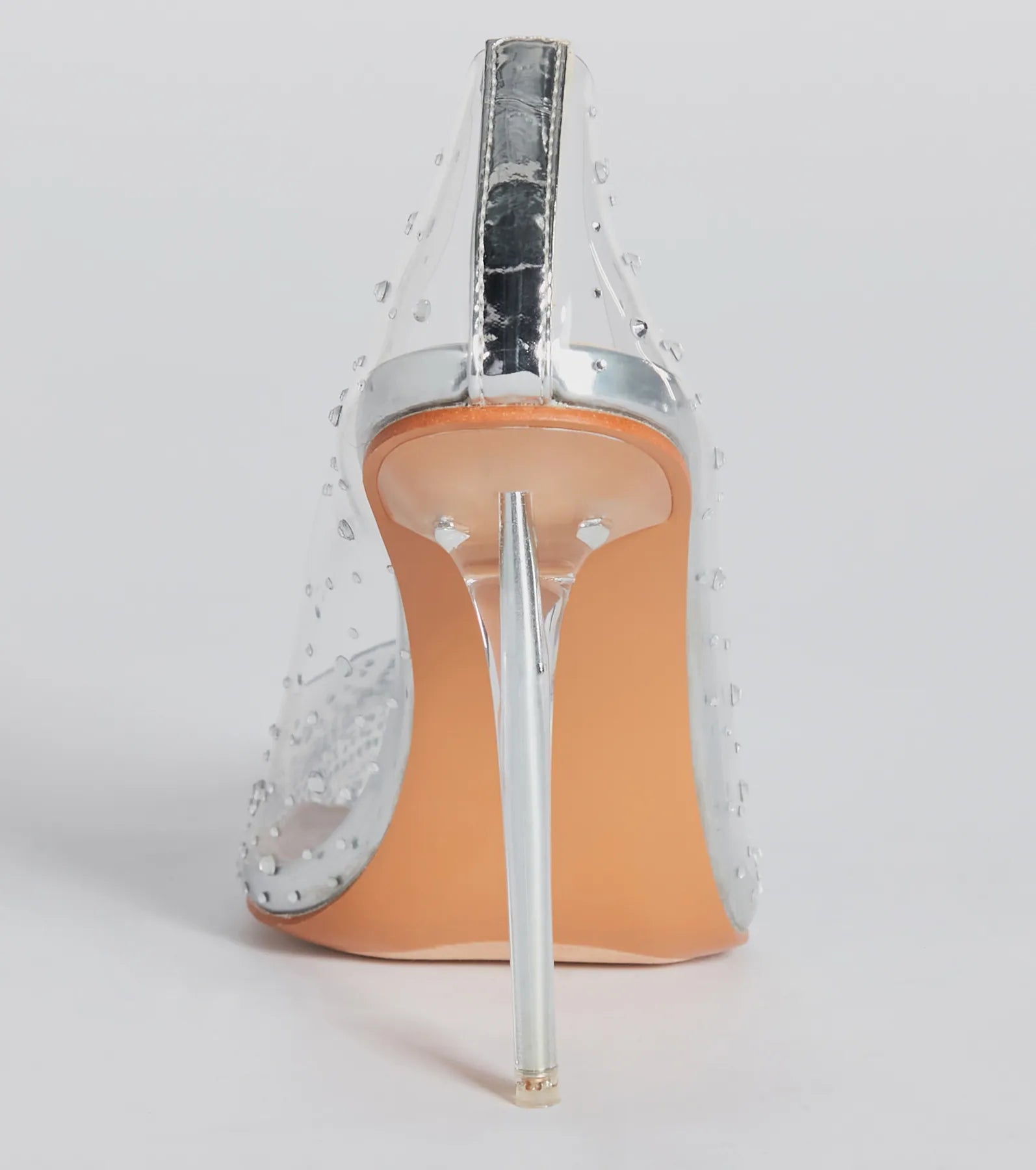 Fairly Glam Clear Rhinestone Stiletto Pumps - Image 4