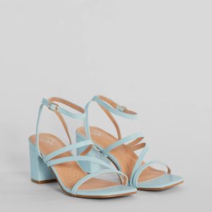 Style Icon Strappy Faux Leather Short Block Heels