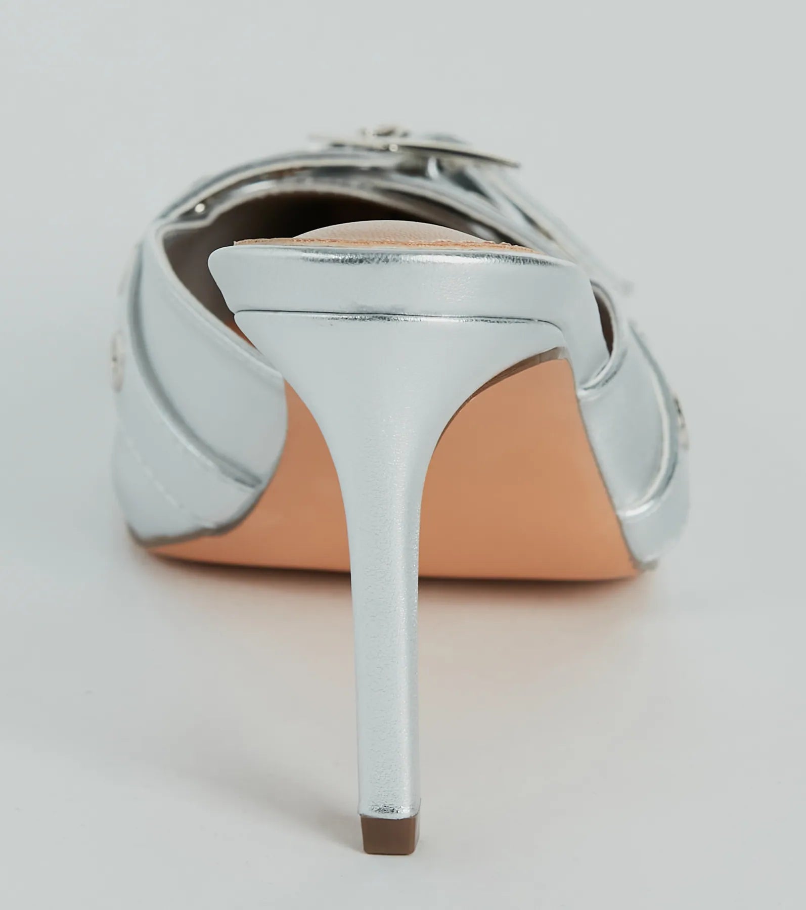Fabulous Sheen Metallic Strappy Stiletto Mules - Image 4