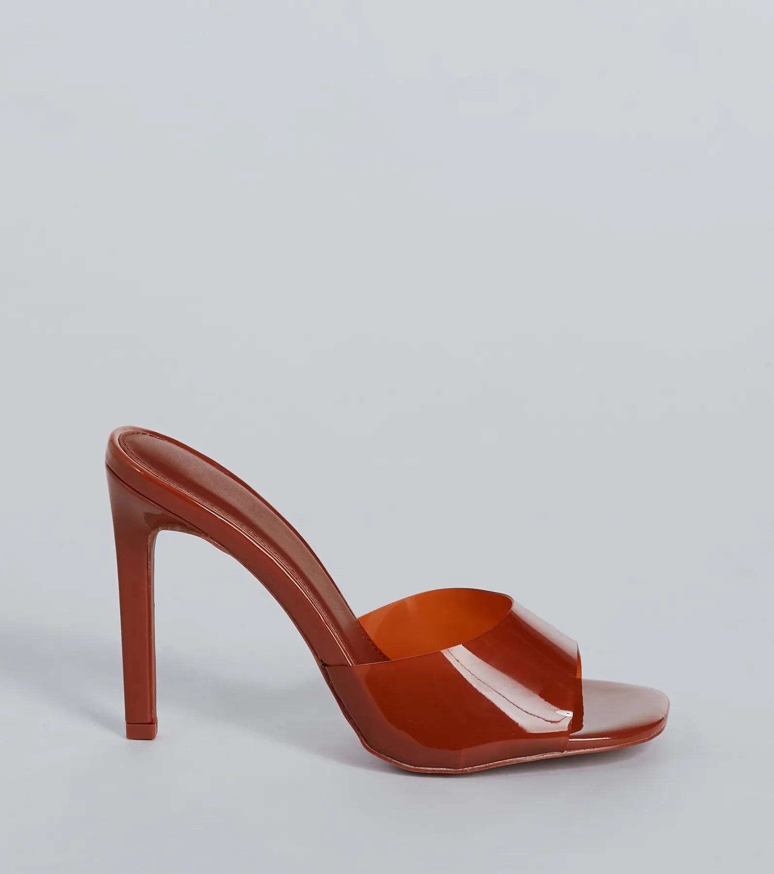 Staying Cute PVC Patent Stiletto Mules - Image 2