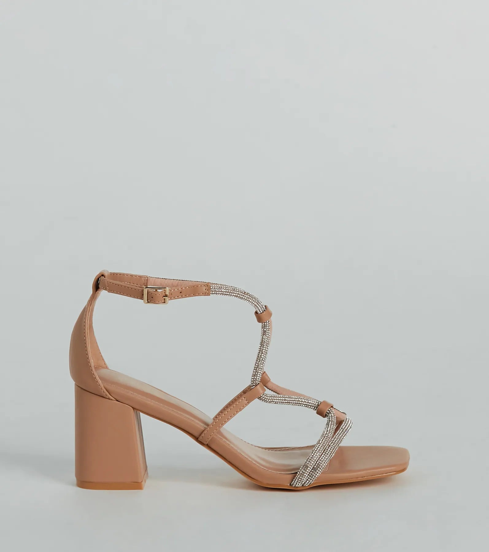 Dazzling Diva Rhinestone Strappy Block Heels - Image 2