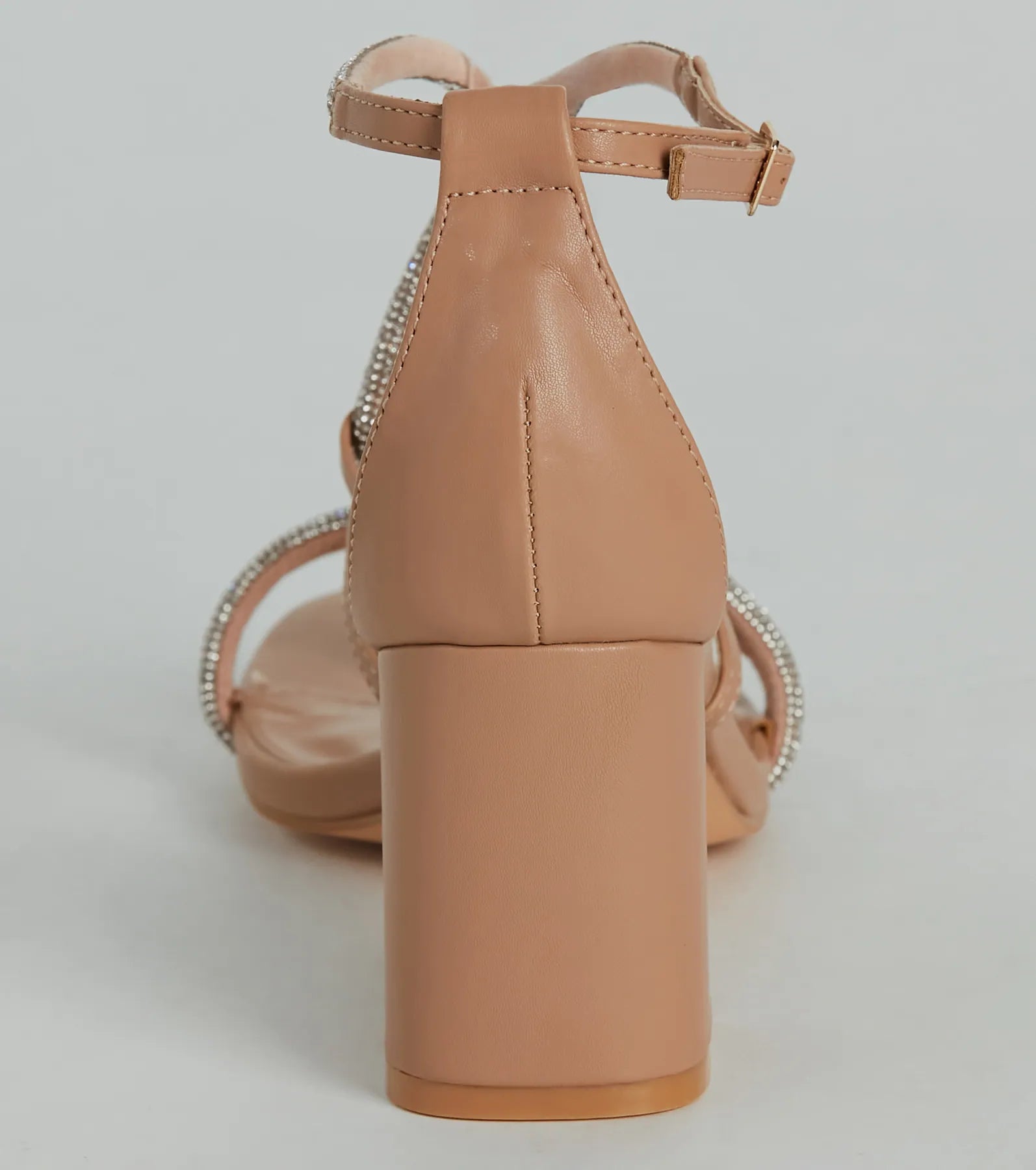 Dazzling Diva Rhinestone Strappy Block Heels - Image 4