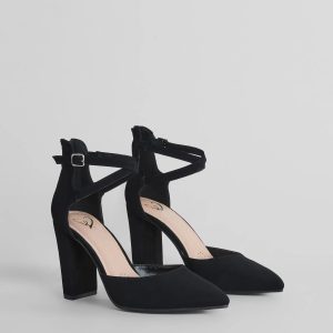 Step Out Pointed Toe Block Heel Pumps