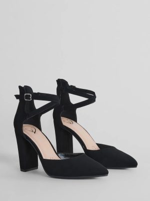 Step Out Pointed Toe Block Heel Pumps