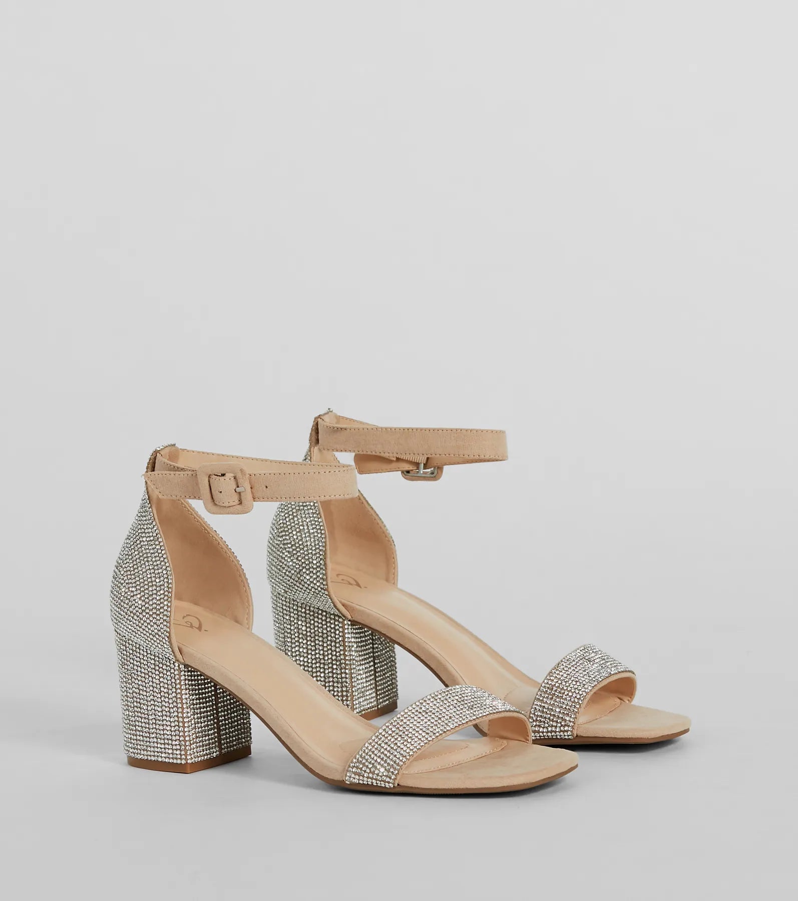 Glitzy Babe Rhinestone Block Heels - Image 5