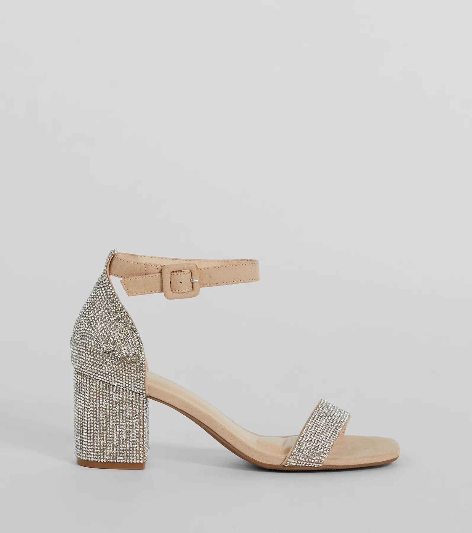 Glitzy Babe Rhinestone Block Heels - Image 6