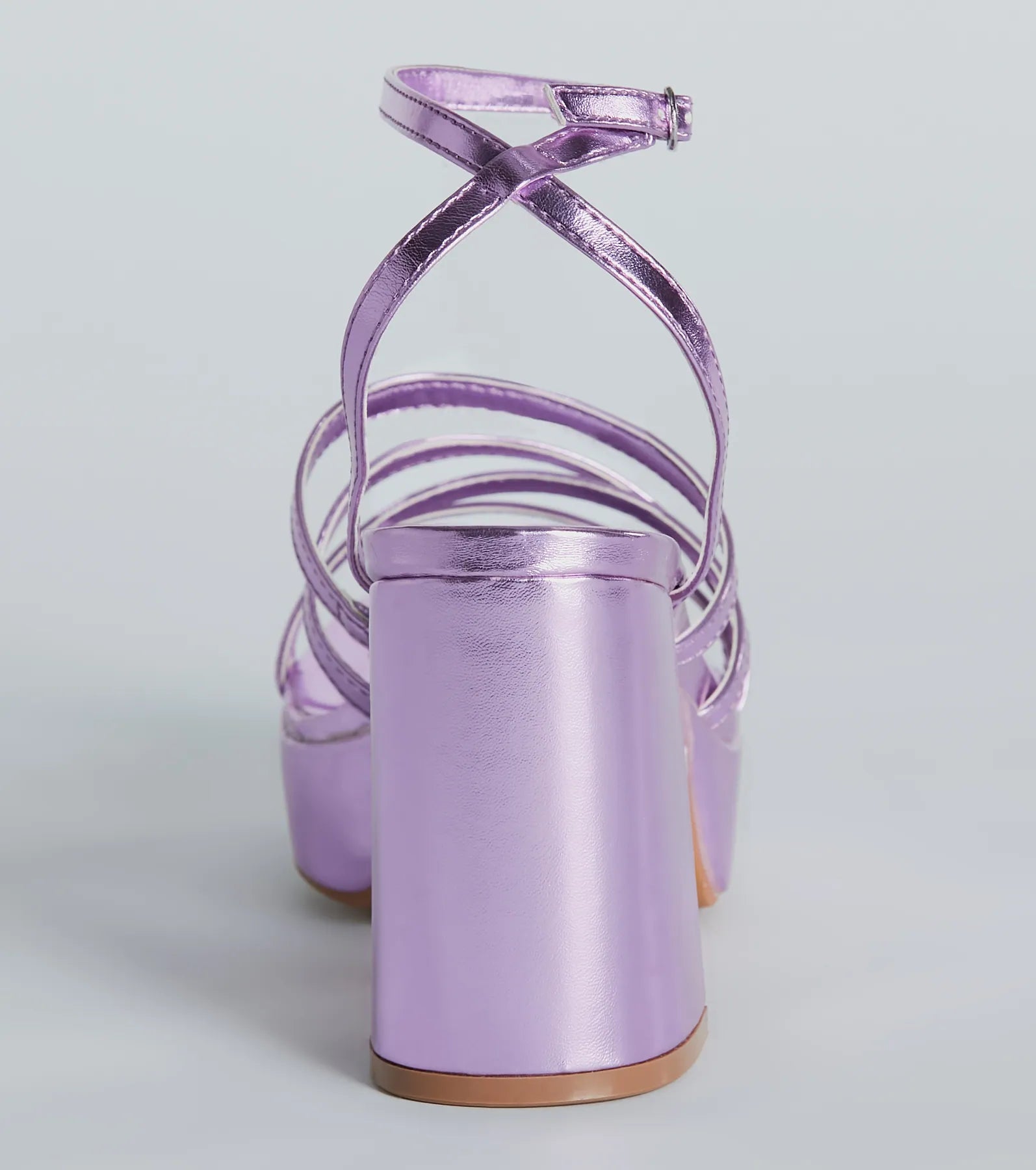 All My Shine Metallic Strappy Platform Heels - Image 4