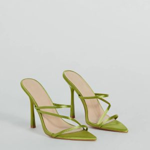 Gossip Mill Strappy Satin Stiletto Heels