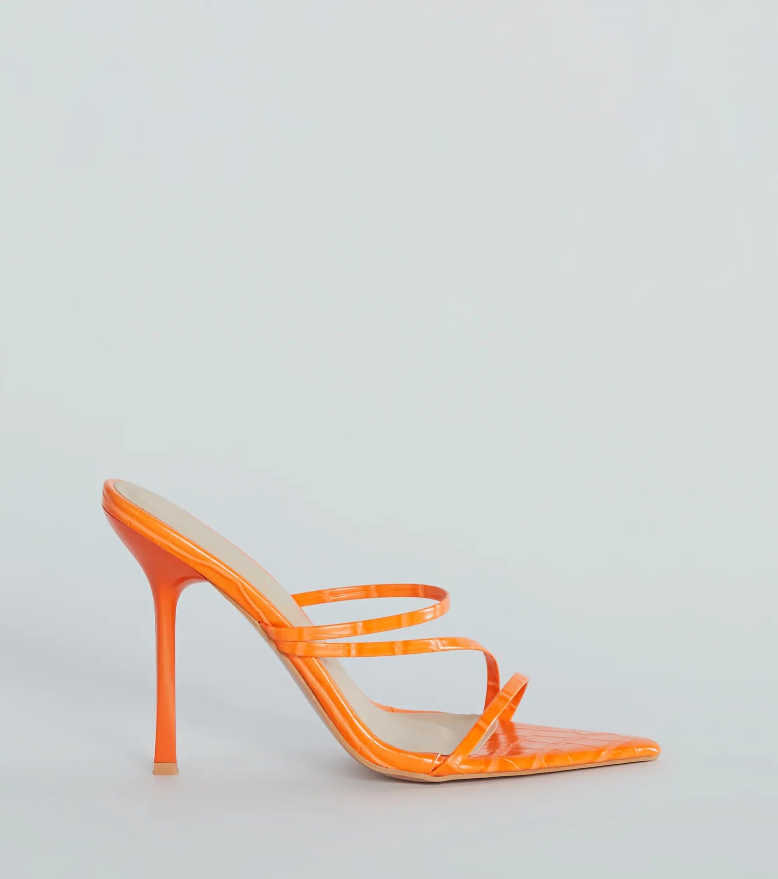 Amp It Up Croc Faux Leather Stiletto Mules - Image 2