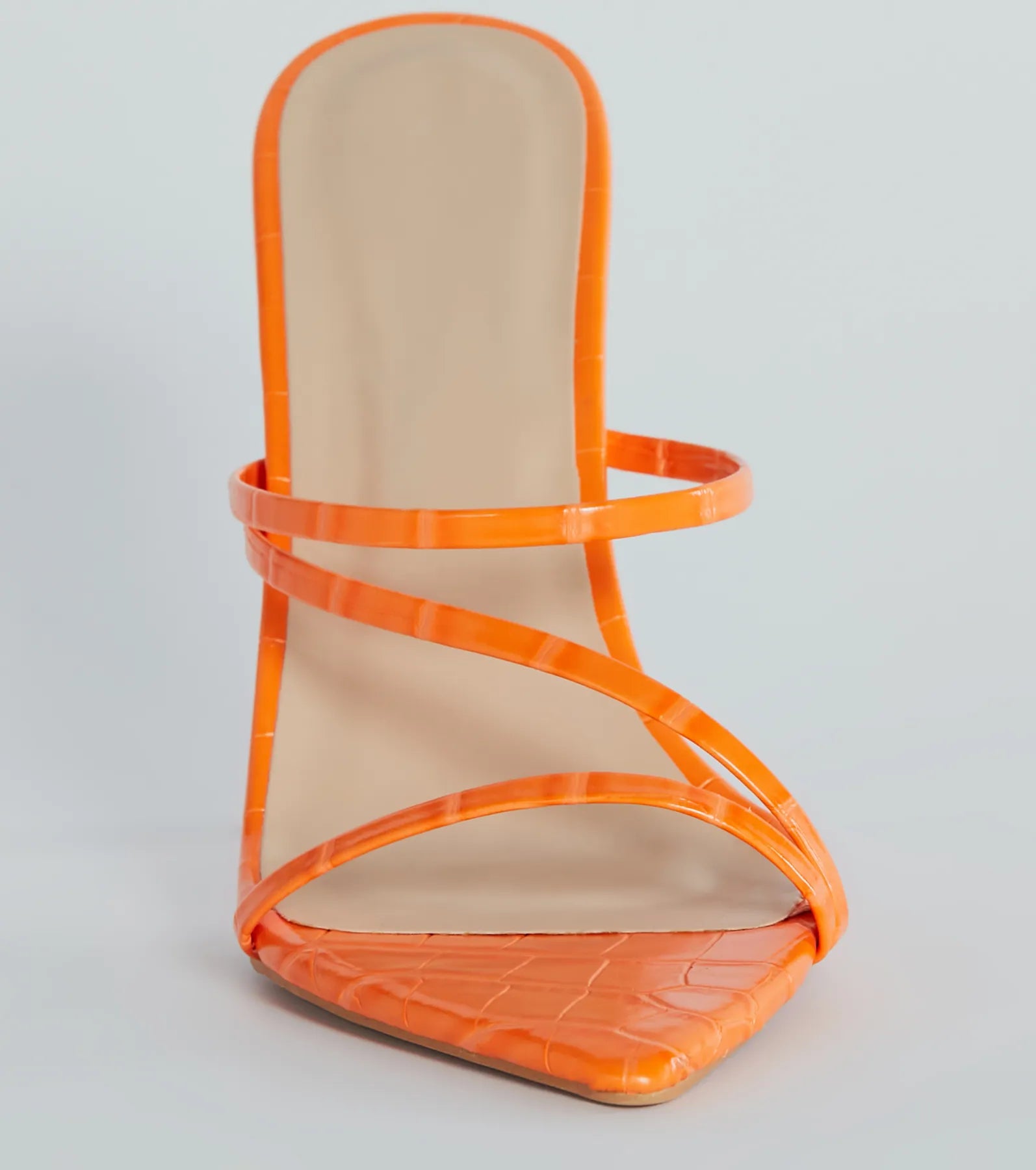 Amp It Up Croc Faux Leather Stiletto Mules - Image 3