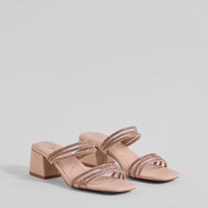 Gorgeous Flash Strappy Rhinestone Block Heels