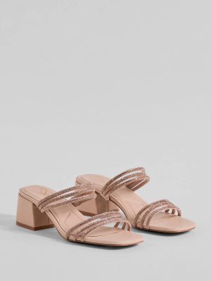 Gorgeous Flash Strappy Rhinestone Block Heels