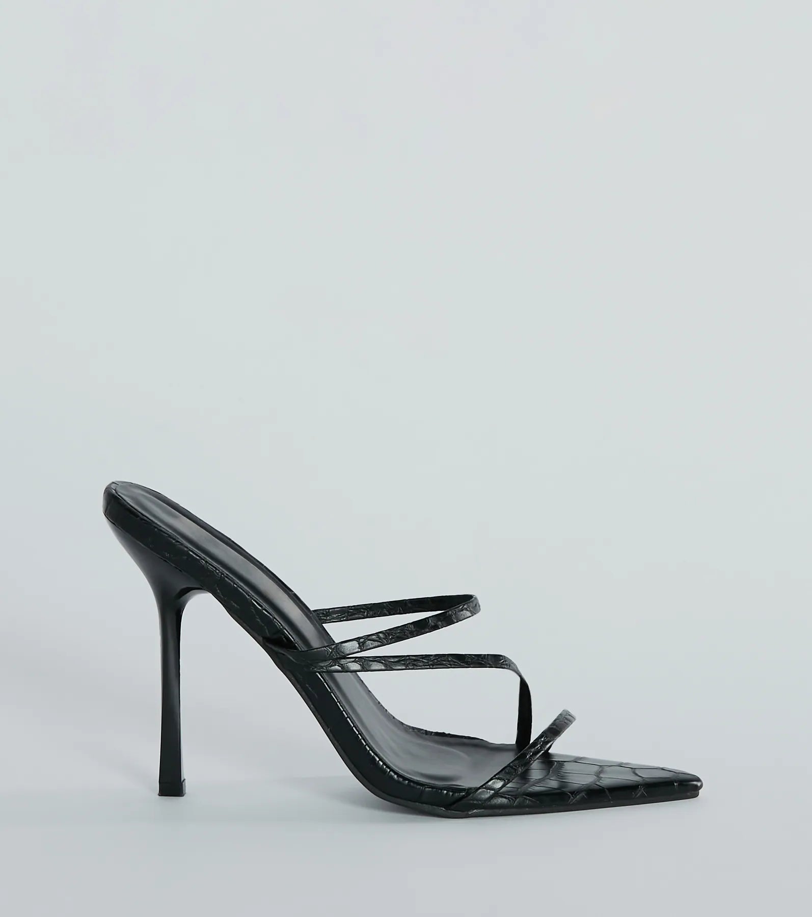 Amp It Up Croc Faux Leather Stiletto Mules - Image 6