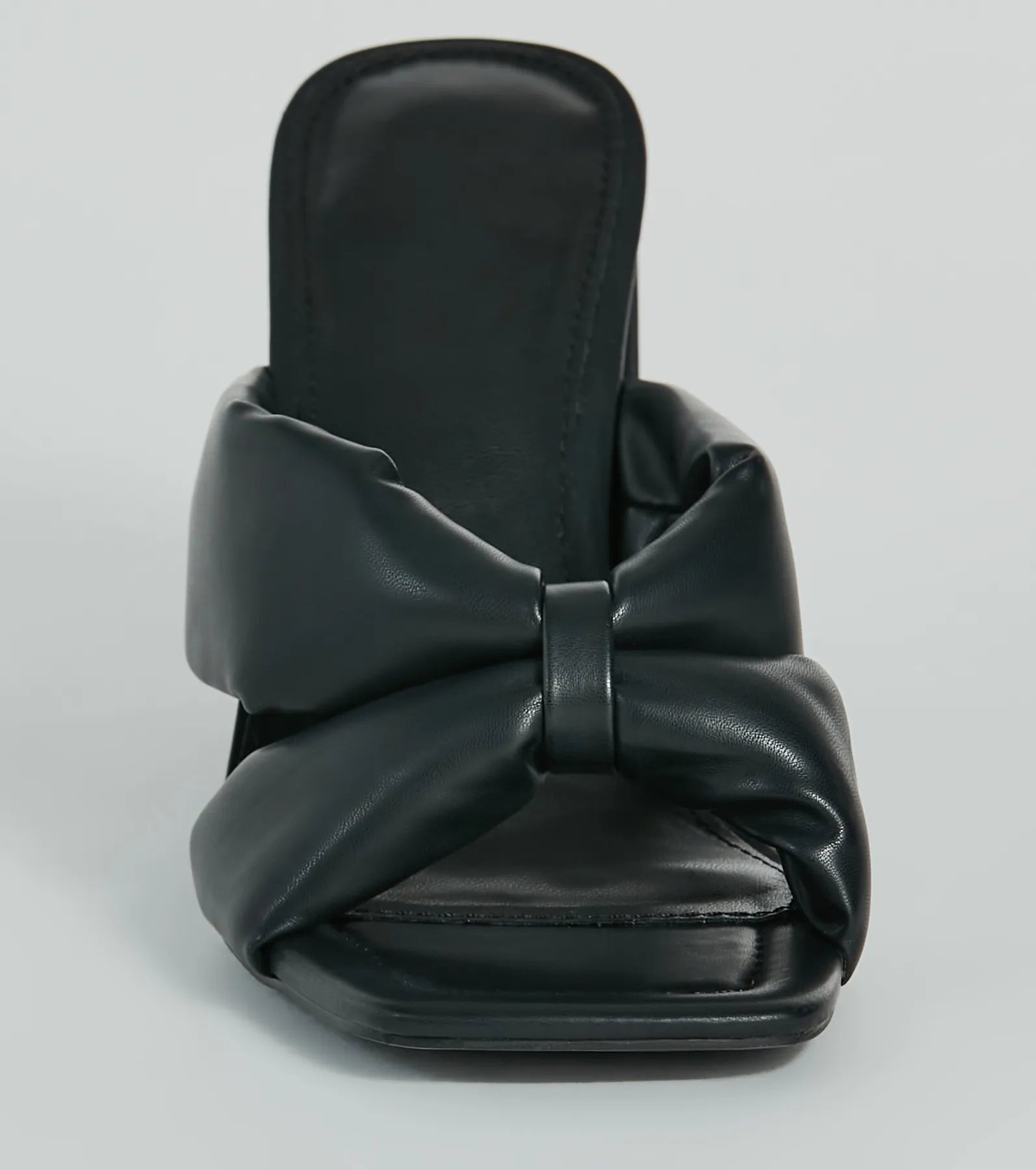 Always Chic Puffy Strap Faux Leather Mules - Image 3