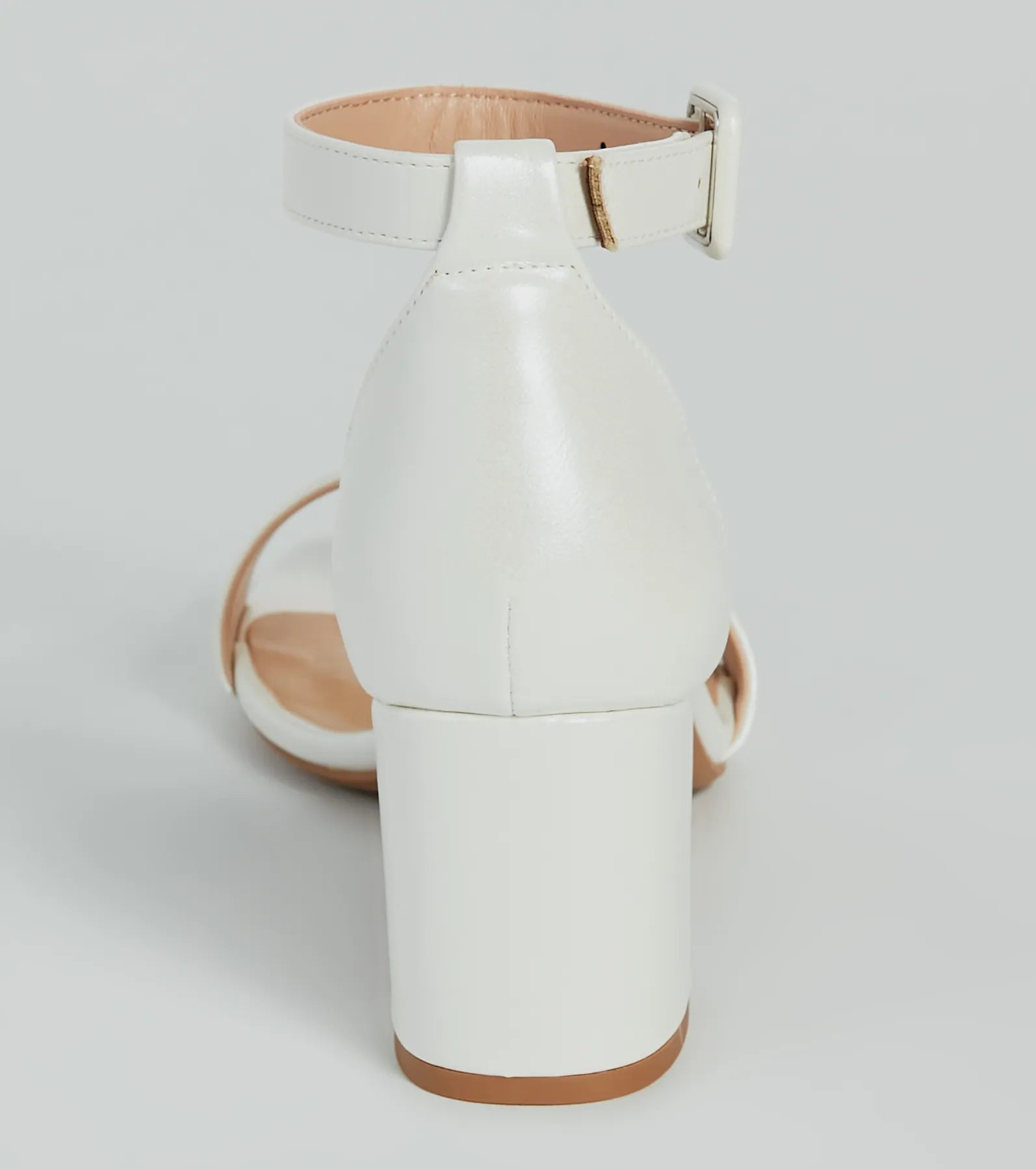 Elegantly Minimal Faux Leather Short Block Heels - Image 8