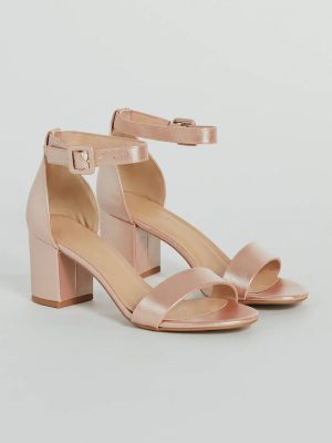 Elegantly Minimal Faux Leather Short Block Heels