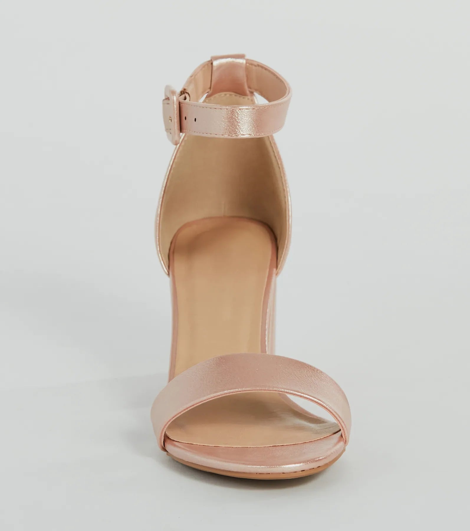 Elegantly Minimal Faux Leather Short Block Heels - Image 3