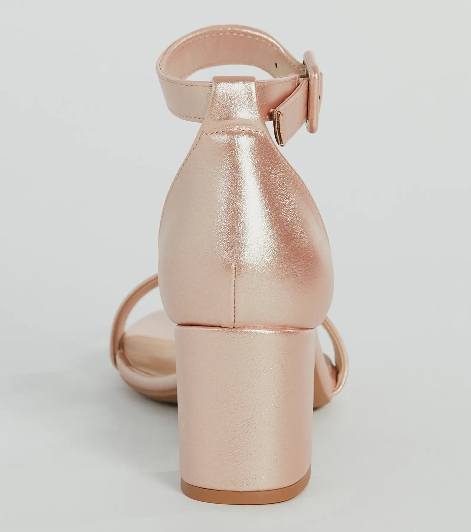 Elegantly Minimal Faux Leather Short Block Heels - Image 4