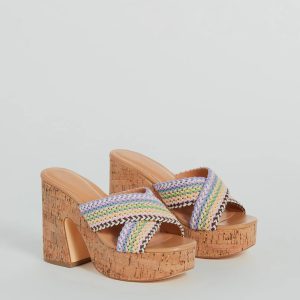 Sunset Vibes Braided Strap Platform Sandals