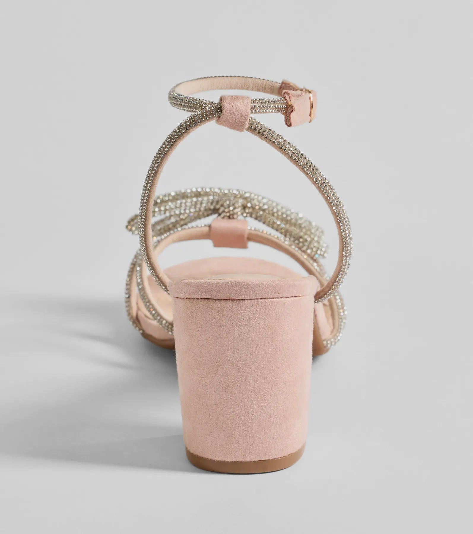 Shine In The Spotlight Rhinestone Bow Block Heels - Image 4