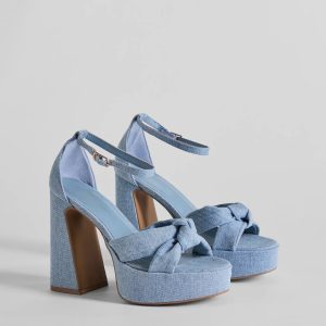 Sunset Drinks Platform Block Heels