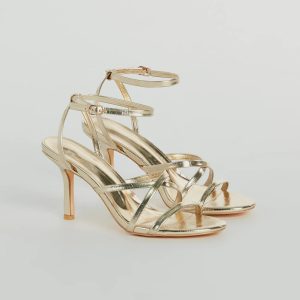 Ahead Of The Crowd Strappy Metallic Stiletto Heels
