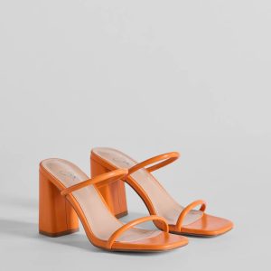 Versatile Dream Strappy Faux Leather Block Heels