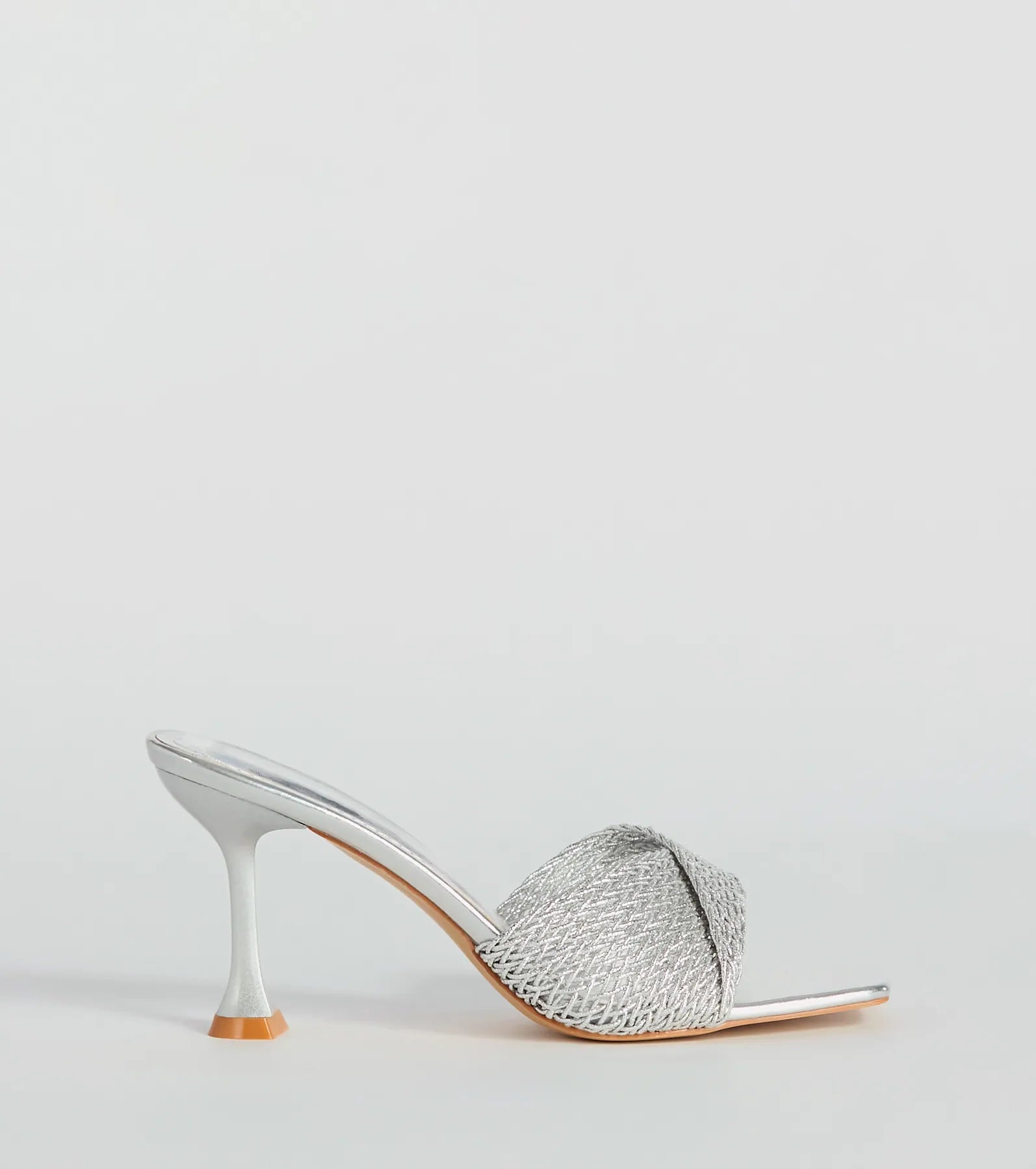 Fab Statement Twist Strap Metallic Stiletto Mules - Image 2