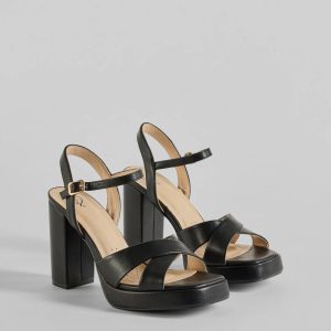 Timeless Treasure Criss-Cross Platform Block Heels